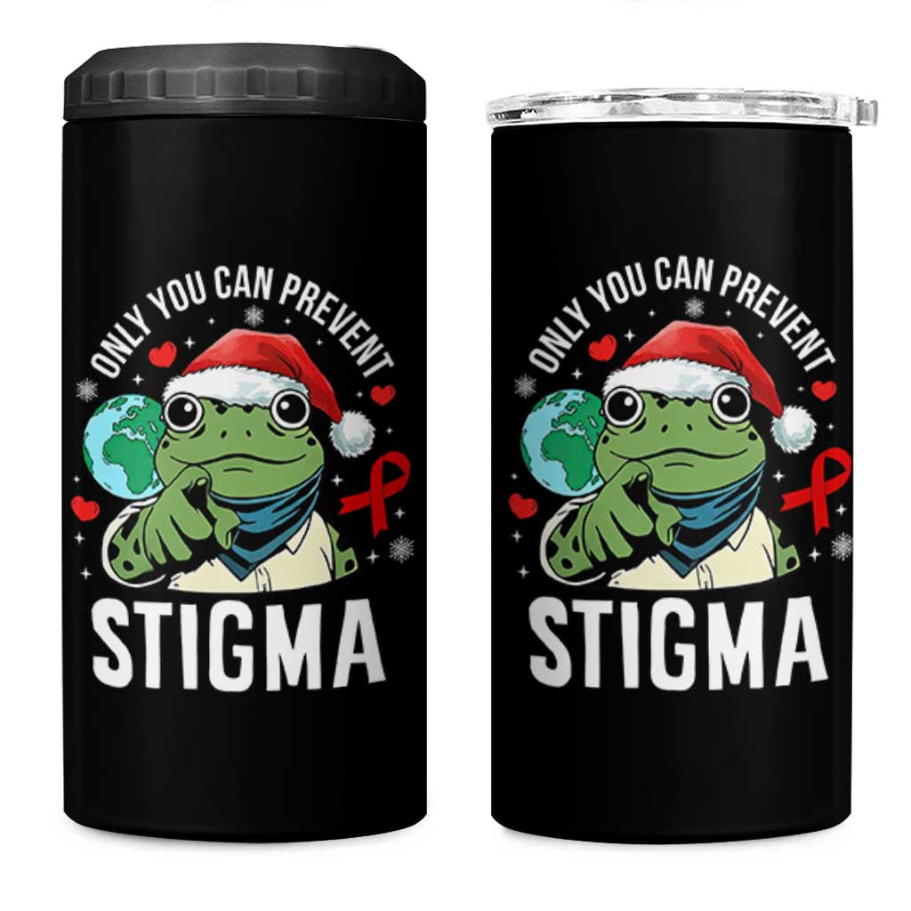 Resist Frog AIDS Awareness Christmas 4 in 1 Can Cooler Tumbler Only You Can Prevent Stigma - Wonder Print Shop