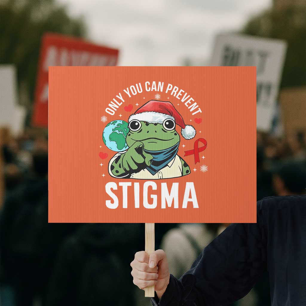 Resist Frog AIDS Awareness Christmas Protest Sign Only You Can Prevent Stigma - Wonder Print Shop