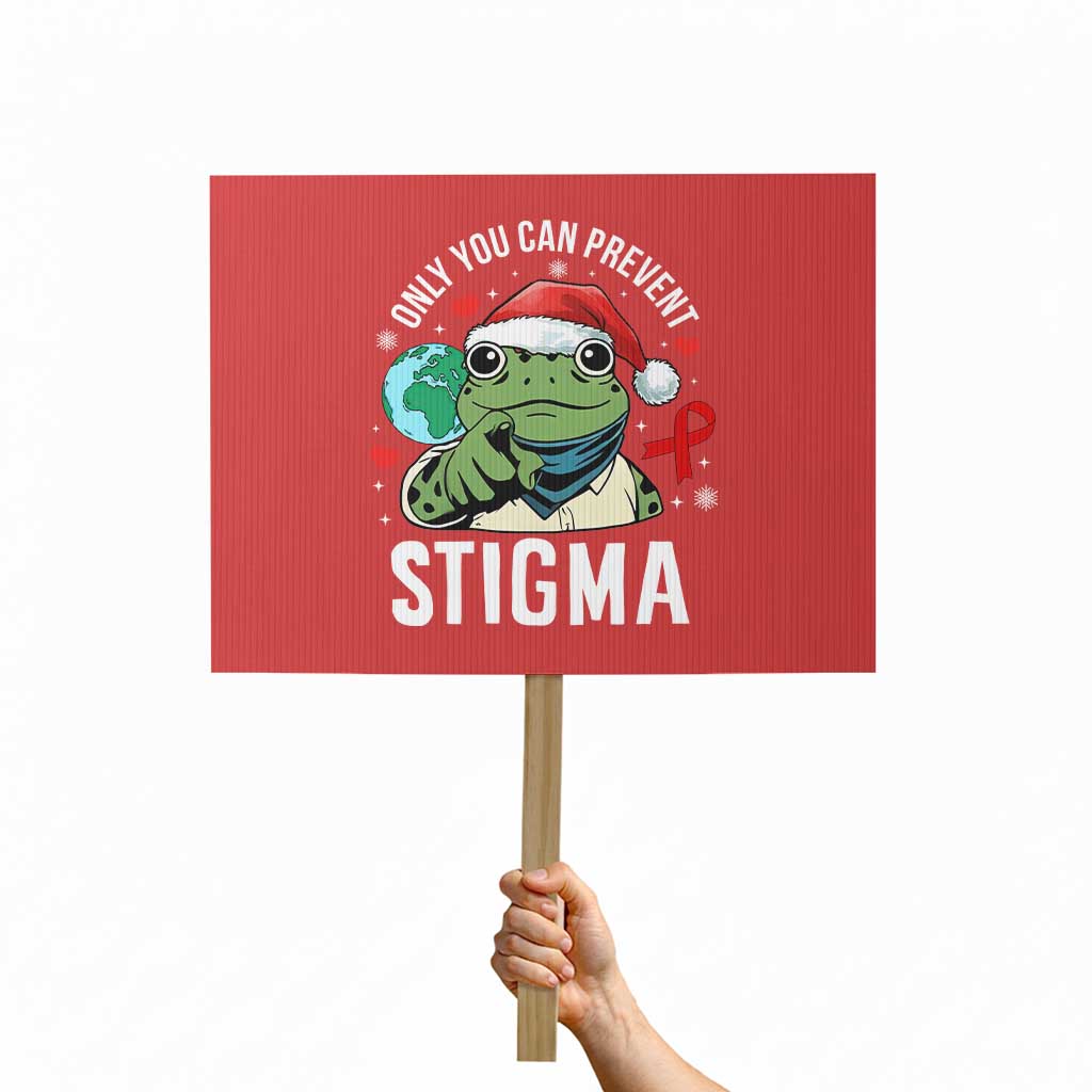 Resist Frog AIDS Awareness Christmas Protest Sign Only You Can Prevent Stigma - Wonder Print Shop
