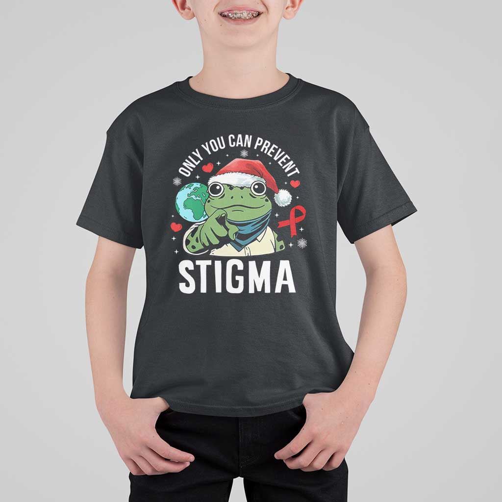 Resist Frog AIDS Awareness Christmas T Shirt For Kid Only You Can Prevent Stigma - Wonder Print Shop