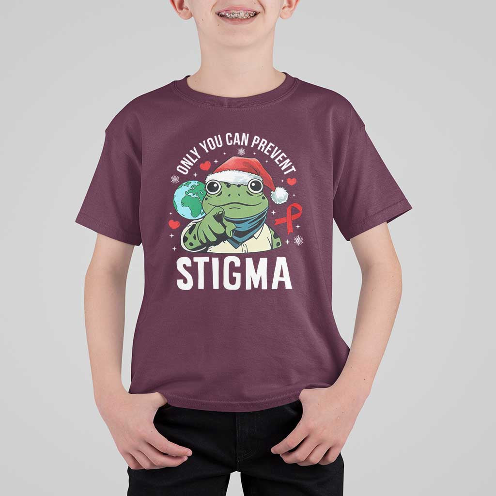 Resist Frog AIDS Awareness Christmas T Shirt For Kid Only You Can Prevent Stigma - Wonder Print Shop