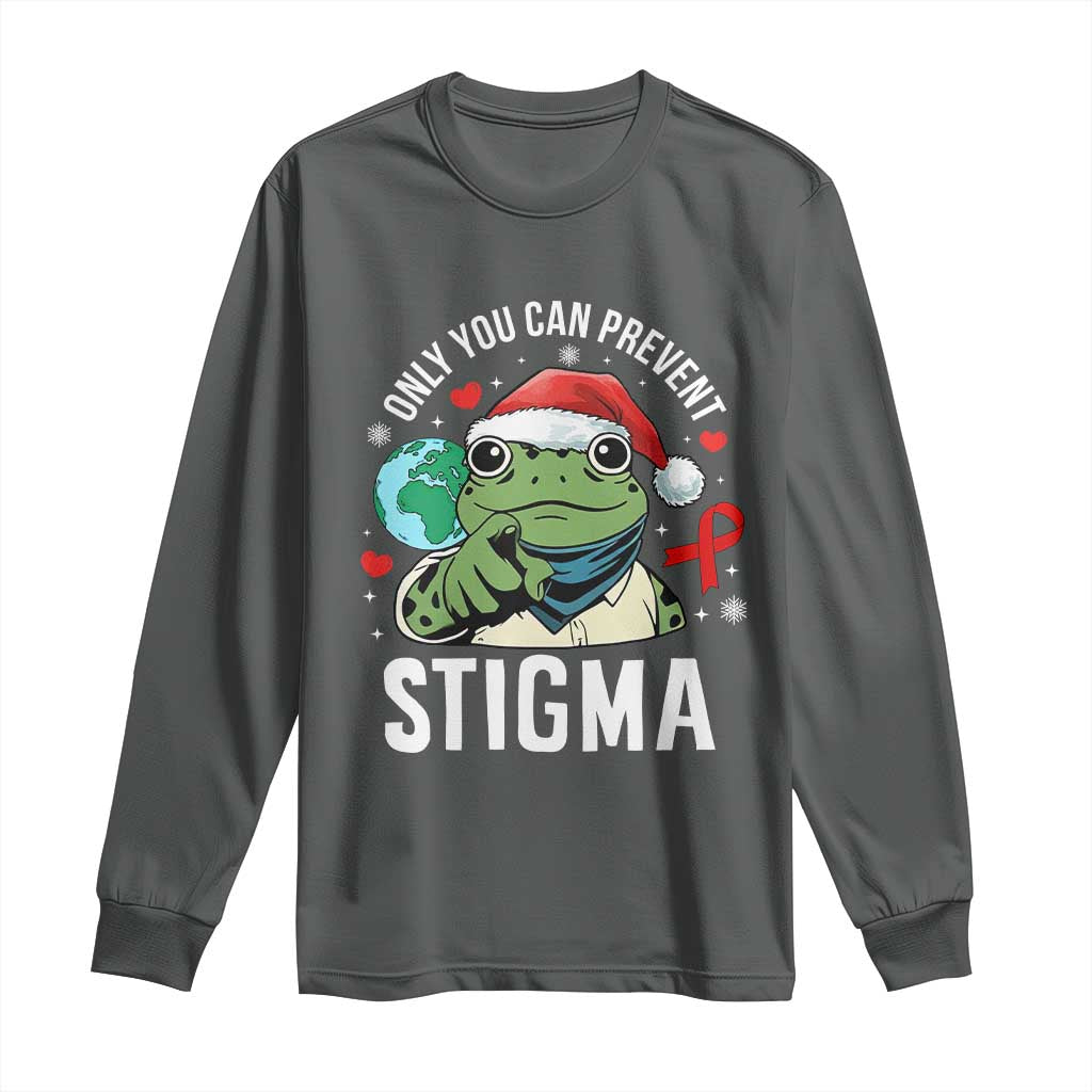 Resist Frog AIDS Awareness Christmas Long Sleeve Shirt Only You Can Prevent Stigma - Wonder Print Shop