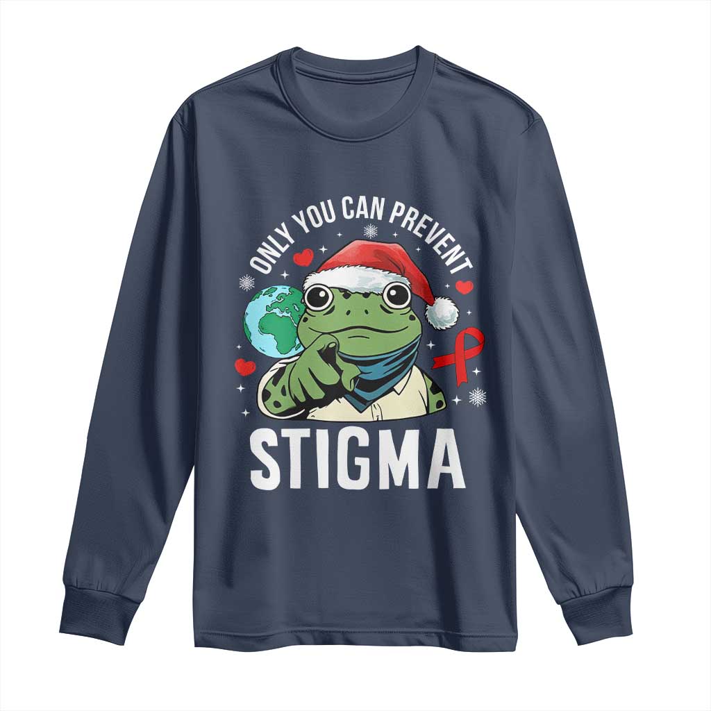 Resist Frog AIDS Awareness Christmas Long Sleeve Shirt Only You Can Prevent Stigma - Wonder Print Shop