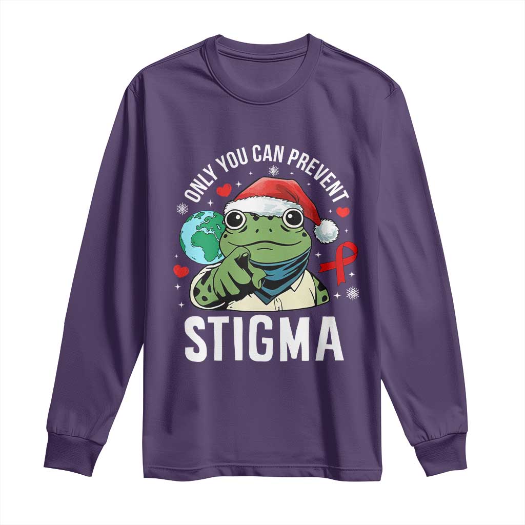 Resist Frog AIDS Awareness Christmas Long Sleeve Shirt Only You Can Prevent Stigma - Wonder Print Shop