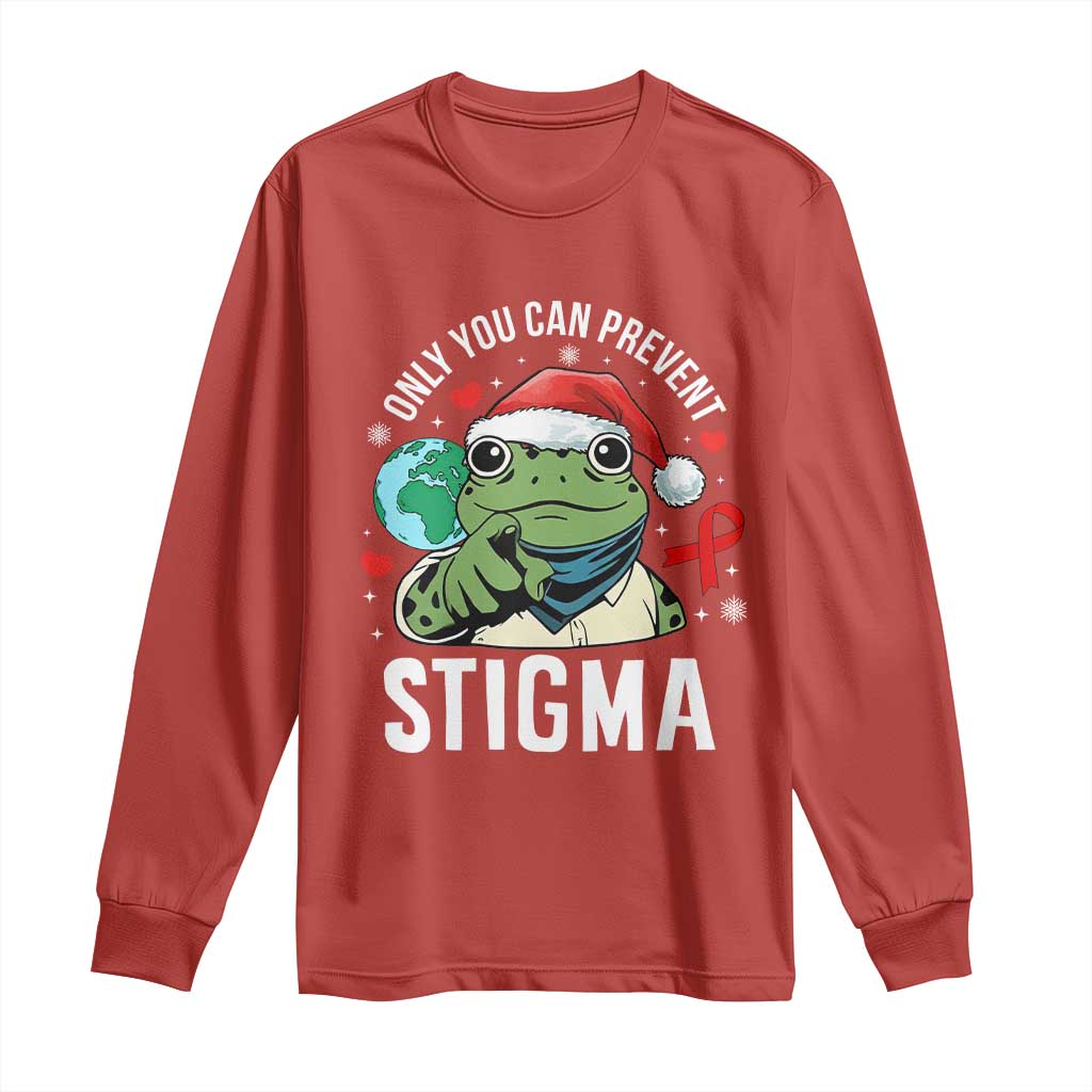 Resist Frog AIDS Awareness Christmas Long Sleeve Shirt Only You Can Prevent Stigma - Wonder Print Shop