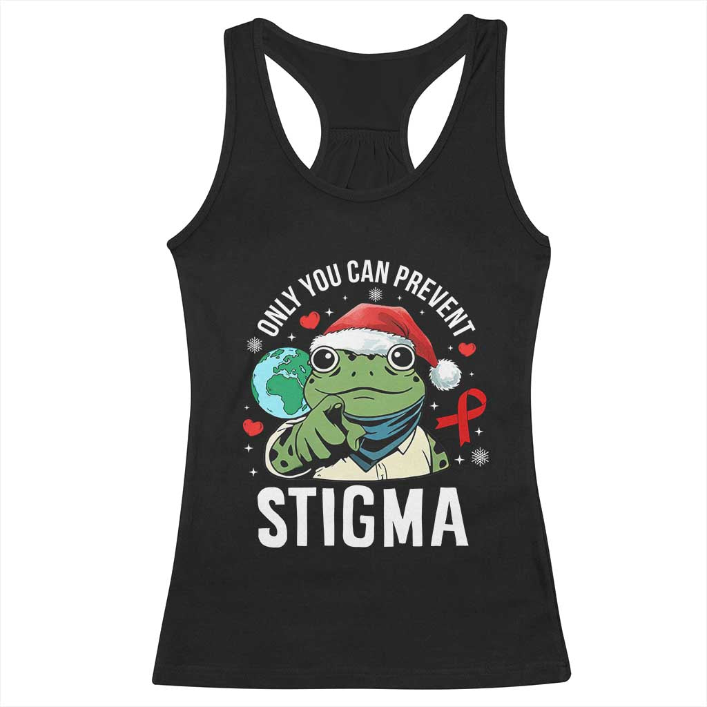Resist Frog AIDS Awareness Christmas Racerback Tank Top Only You Can Prevent Stigma - Wonder Print Shop