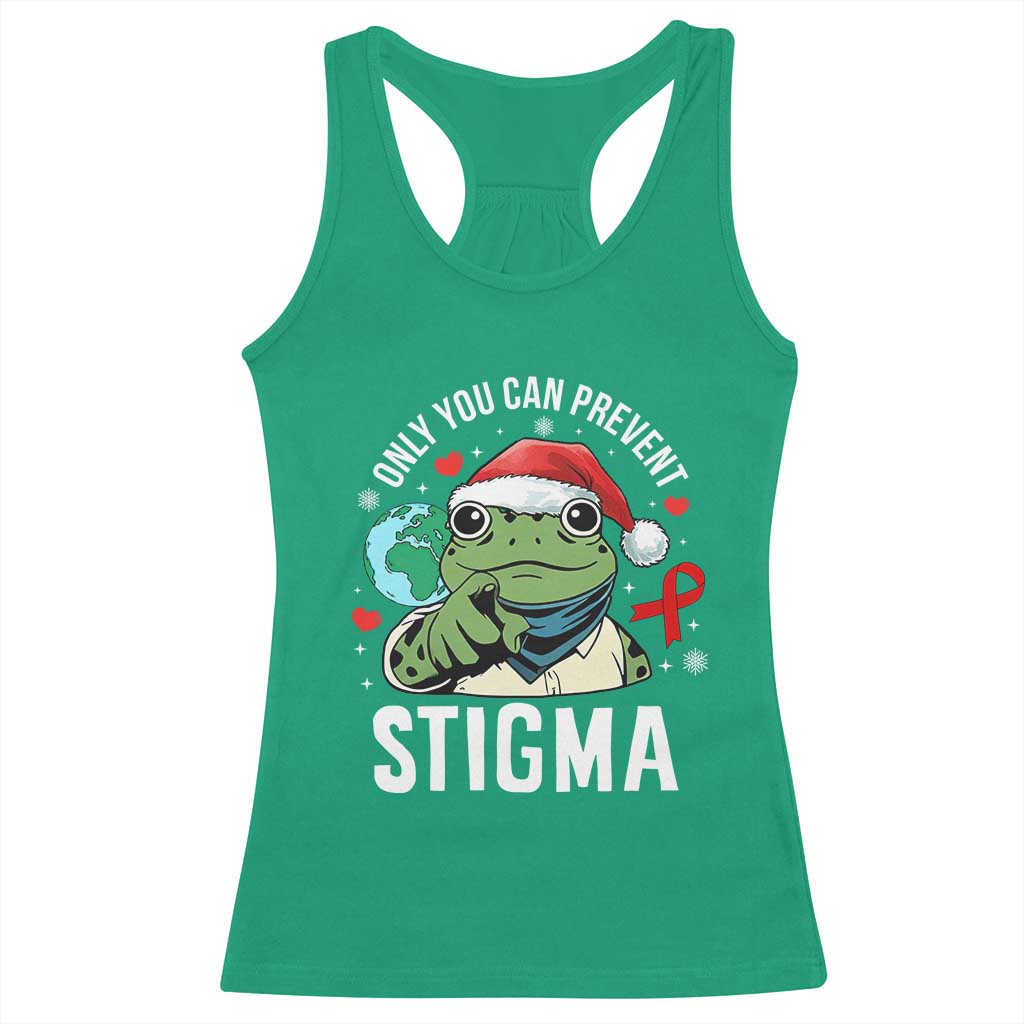 Resist Frog AIDS Awareness Christmas Racerback Tank Top Only You Can Prevent Stigma - Wonder Print Shop