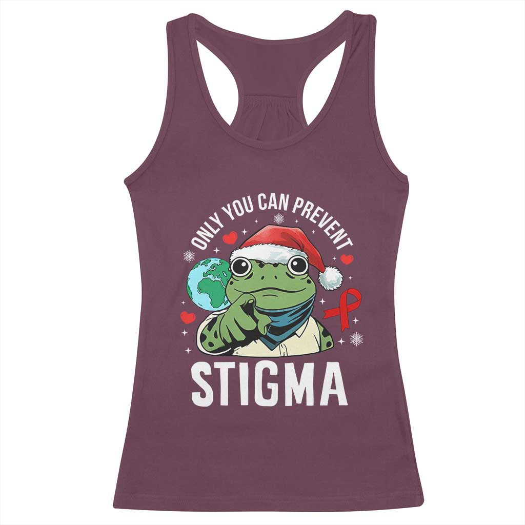 Resist Frog AIDS Awareness Christmas Racerback Tank Top Only You Can Prevent Stigma - Wonder Print Shop