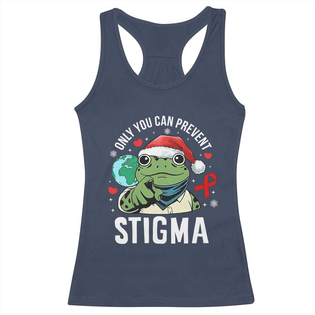 Resist Frog AIDS Awareness Christmas Racerback Tank Top Only You Can Prevent Stigma - Wonder Print Shop