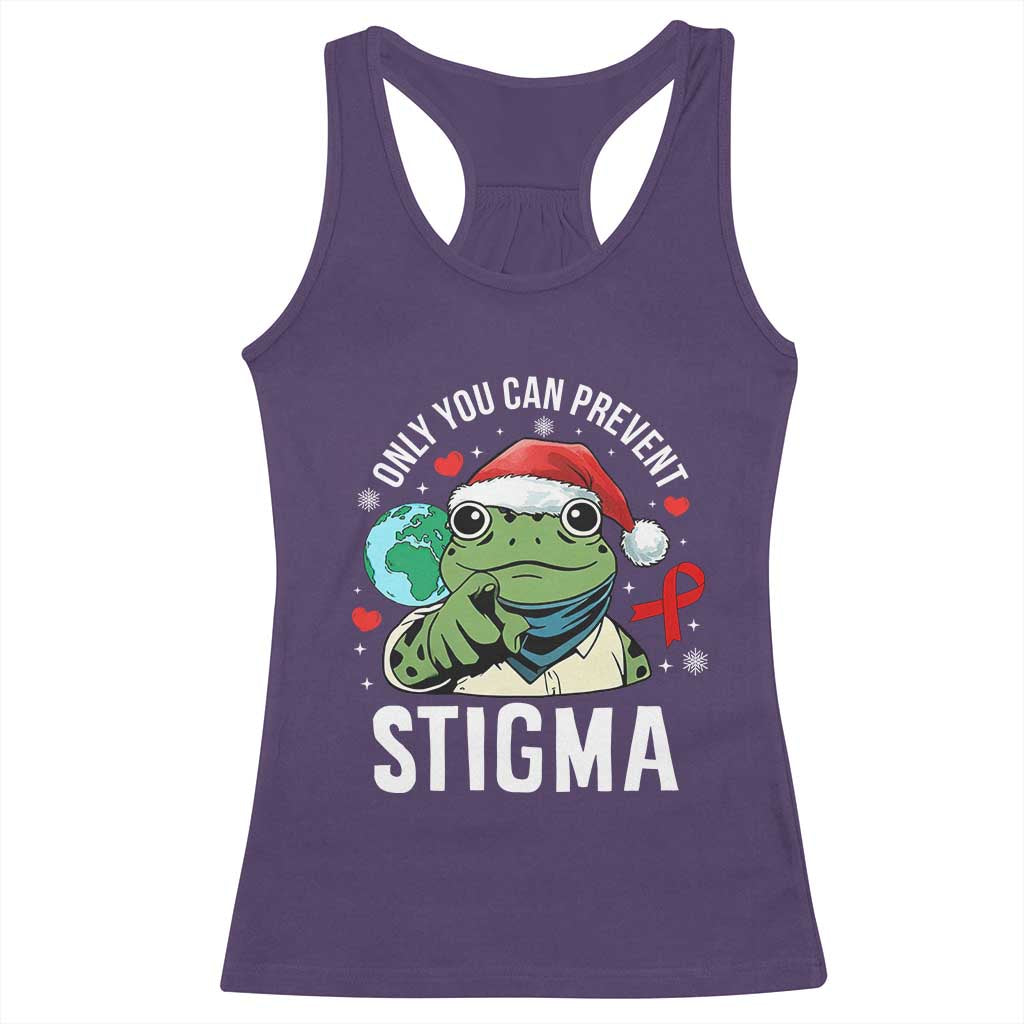 Resist Frog AIDS Awareness Christmas Racerback Tank Top Only You Can Prevent Stigma - Wonder Print Shop