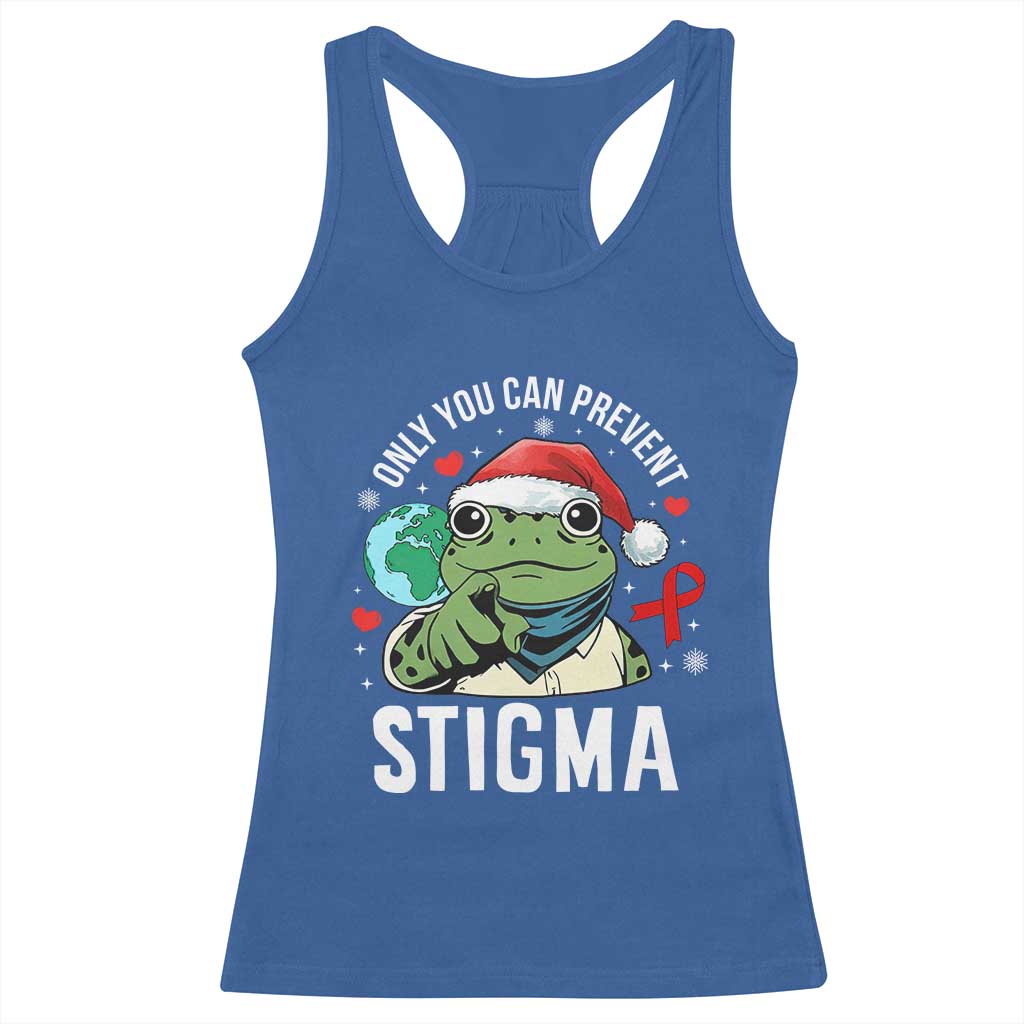 Resist Frog AIDS Awareness Christmas Racerback Tank Top Only You Can Prevent Stigma - Wonder Print Shop