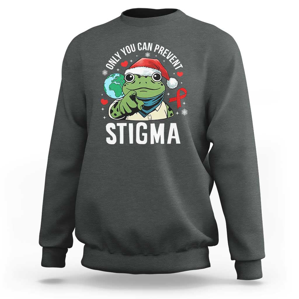 Resist Frog AIDS Awareness Christmas Sweatshirt Only You Can Prevent Stigma - Wonder Print Shop