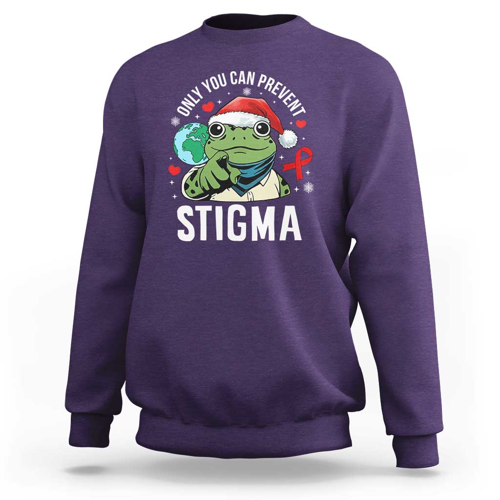Resist Frog AIDS Awareness Christmas Sweatshirt Only You Can Prevent Stigma - Wonder Print Shop