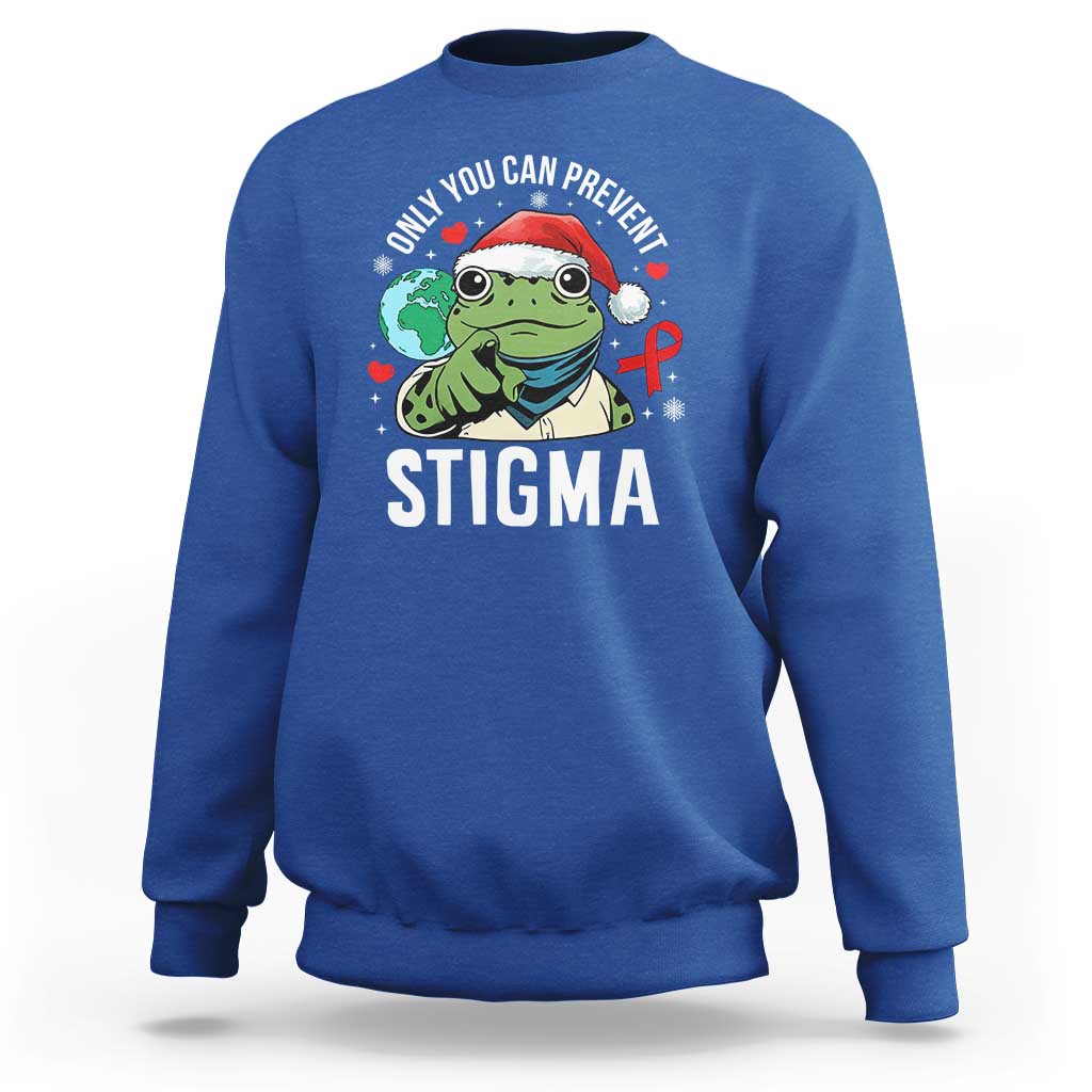 Resist Frog AIDS Awareness Christmas Sweatshirt Only You Can Prevent Stigma - Wonder Print Shop