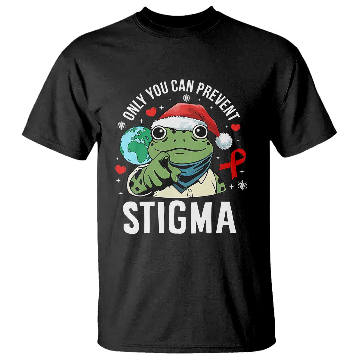 Resist Frog AIDS Awareness Christmas T Shirt Only You Can Prevent Stigma - Wonder Print Shop