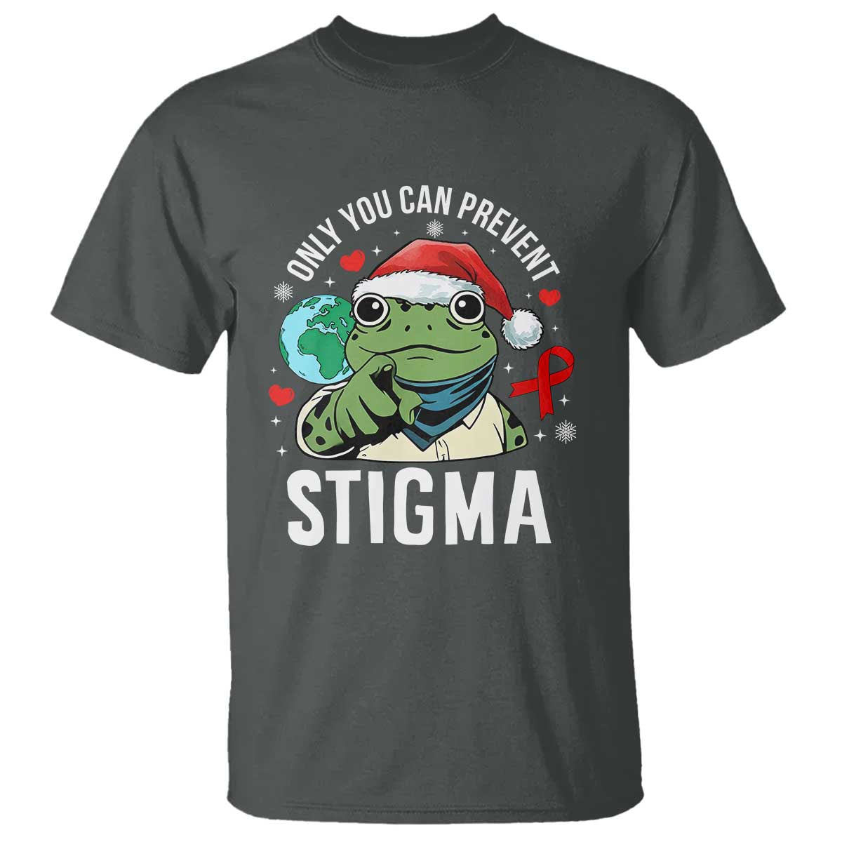 Resist Frog AIDS Awareness Christmas T Shirt Only You Can Prevent Stigma - Wonder Print Shop