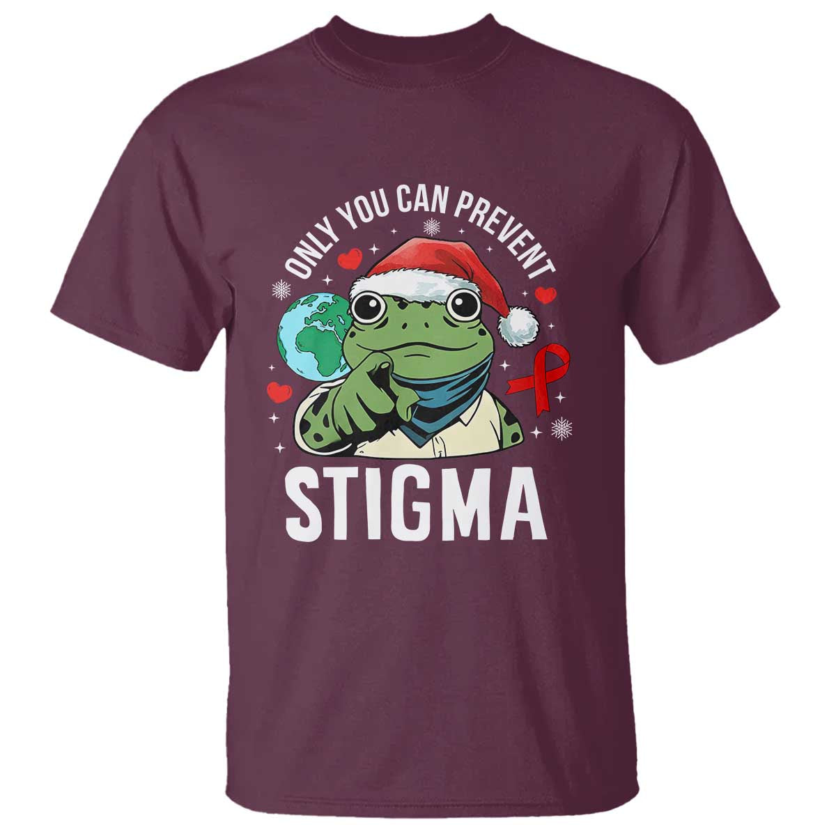 Resist Frog AIDS Awareness Christmas T Shirt Only You Can Prevent Stigma - Wonder Print Shop