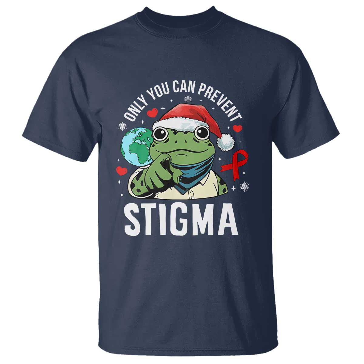 Resist Frog AIDS Awareness Christmas T Shirt Only You Can Prevent Stigma - Wonder Print Shop