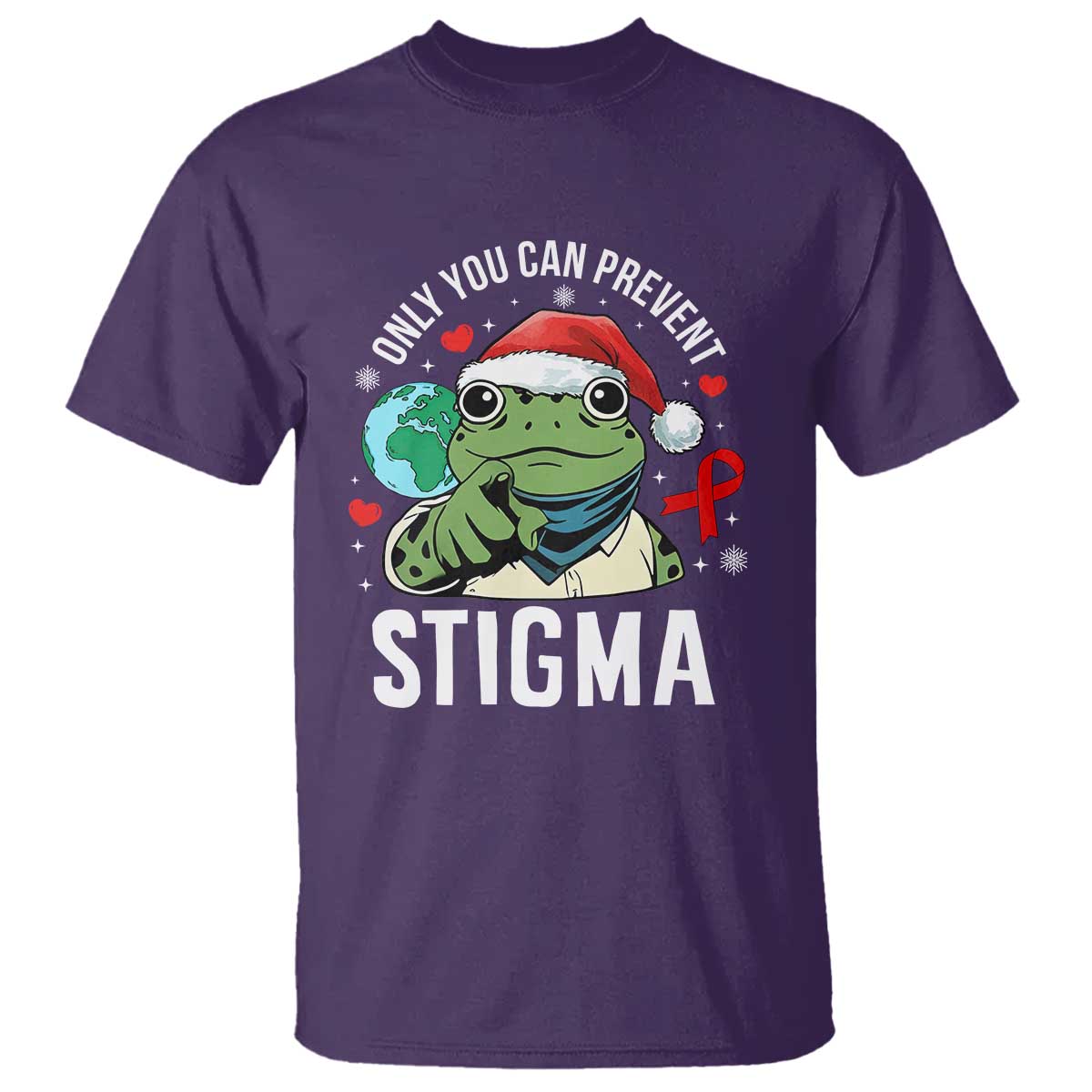 Resist Frog AIDS Awareness Christmas T Shirt Only You Can Prevent Stigma - Wonder Print Shop