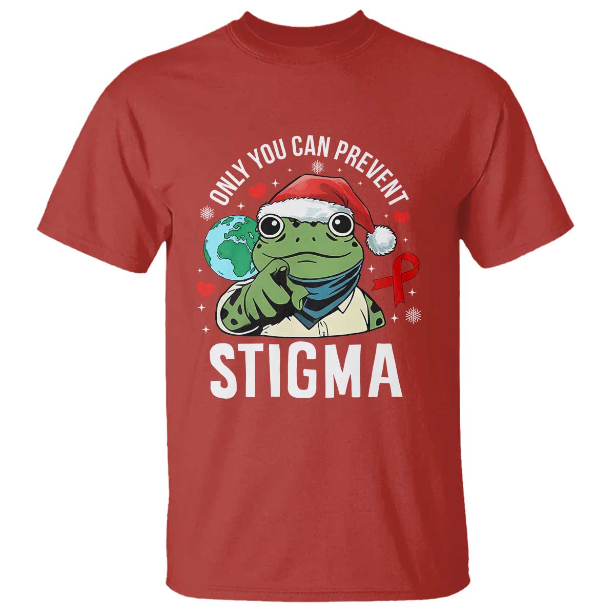 Resist Frog AIDS Awareness Christmas T Shirt Only You Can Prevent Stigma - Wonder Print Shop