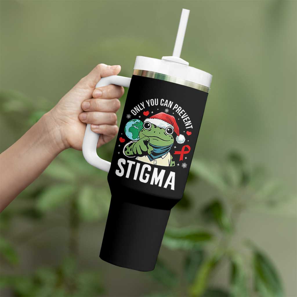 Resist Frog AIDS Awareness Christmas Tumbler With Handle Only You Can Prevent Stigma - Wonder Print Shop