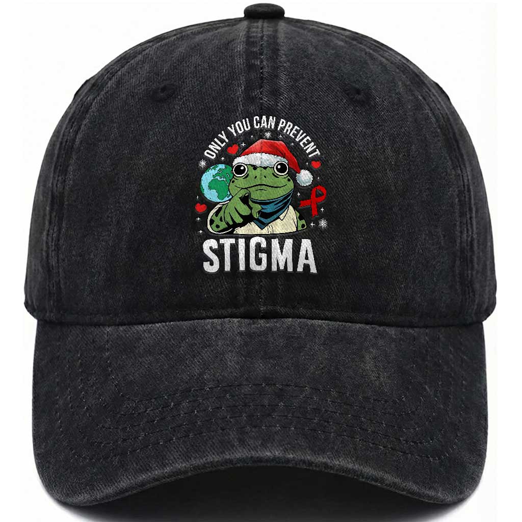 Resist Frog AIDS Awareness Christmas Washed Cotton Baseball Cap Only You Can Prevent Stigma