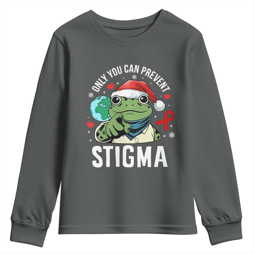 Resist Frog AIDS Awareness Christmas Youth Sweatshirt Only You Can Prevent Stigma - Wonder Print Shop