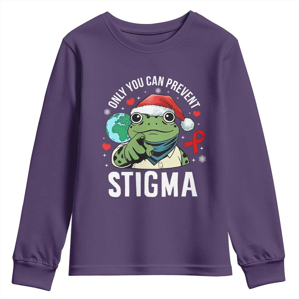 Resist Frog AIDS Awareness Christmas Youth Sweatshirt Only You Can Prevent Stigma - Wonder Print Shop
