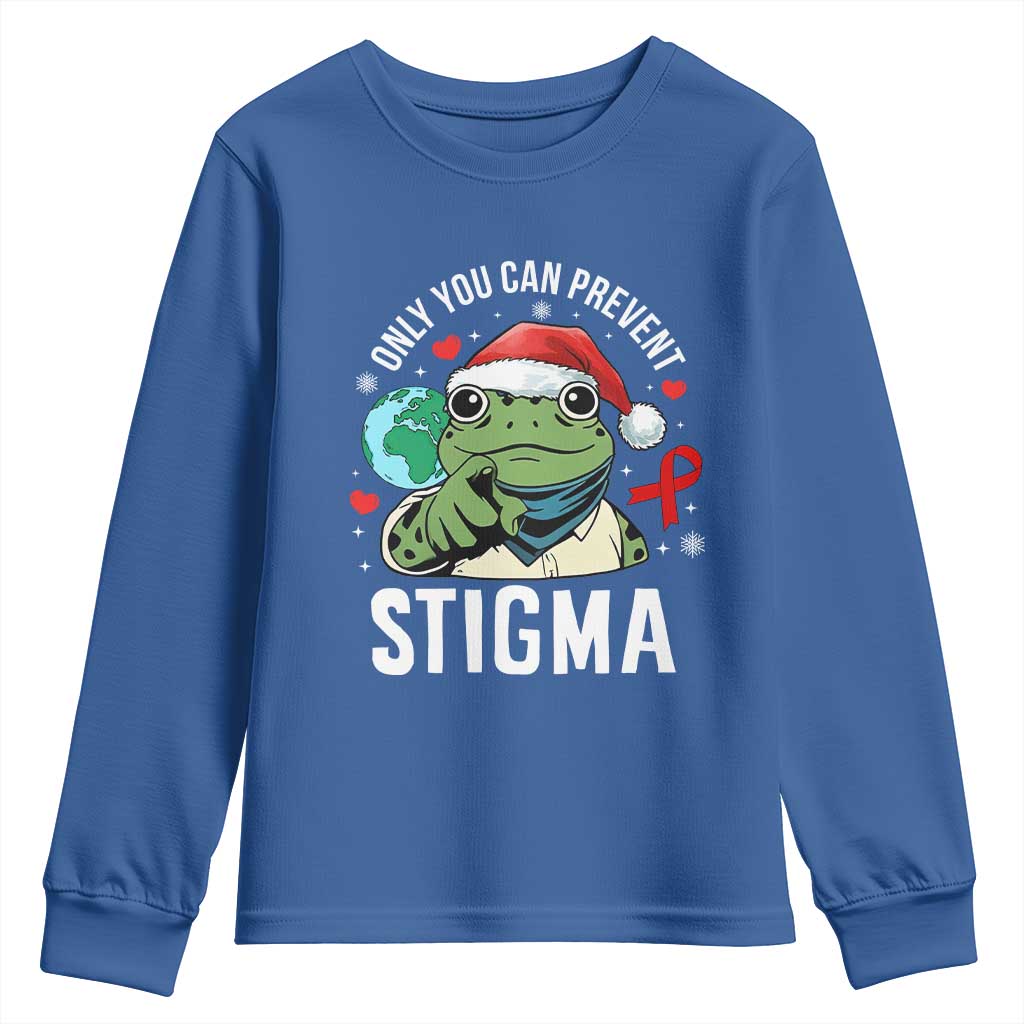 Resist Frog AIDS Awareness Christmas Youth Sweatshirt Only You Can Prevent Stigma - Wonder Print Shop