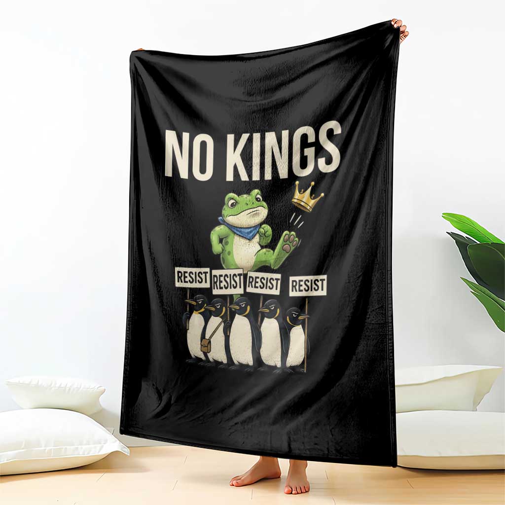 Resist Frog Throw Blanket No Kings Funny Portland Protest ICE Activist Meme - Wonder Print Shop