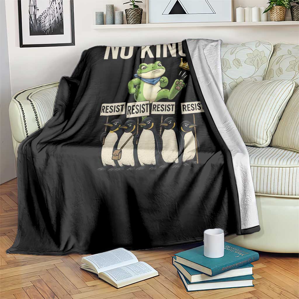 Resist Frog Throw Blanket No Kings Funny Portland Protest ICE Activist Meme - Wonder Print Shop