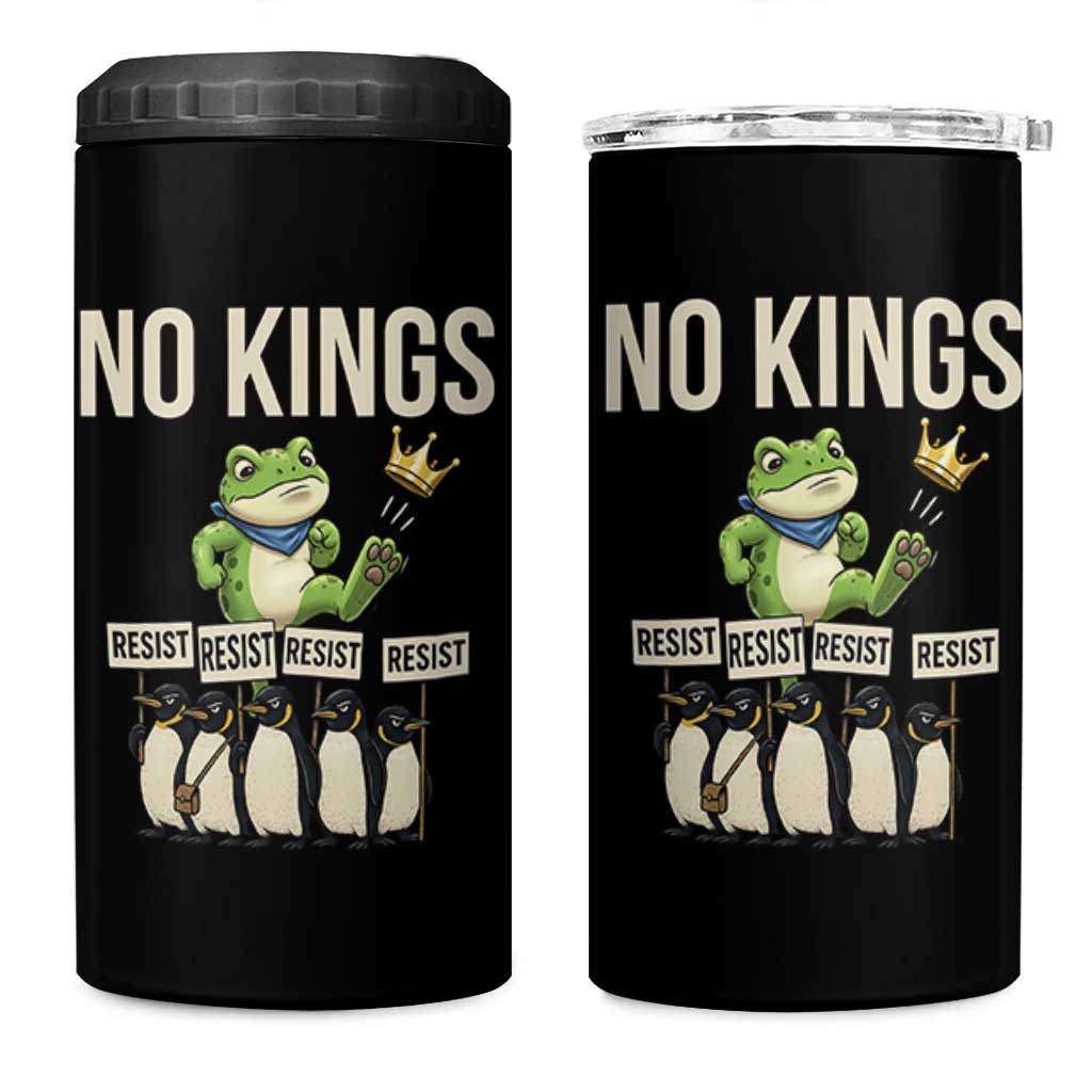 Resist Frog 4 in 1 Can Cooler Tumbler No Kings Funny Portland Protest ICE Activist Meme - Wonder Print Shop