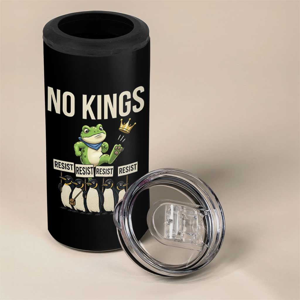 Resist Frog 4 in 1 Can Cooler Tumbler No Kings Funny Portland Protest ICE Activist Meme - Wonder Print Shop