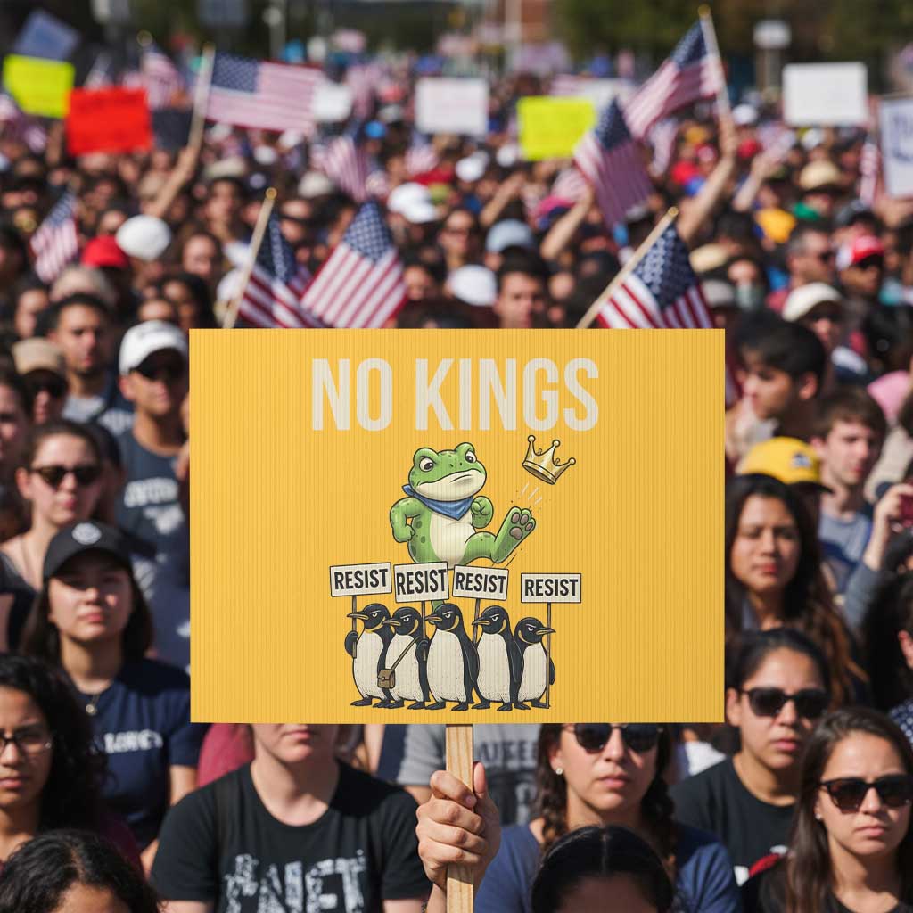 Resist Frog Protest Sign No Kings Funny Portland Protest ICE Activist Meme - Wonder Print Shop