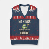 Resist Frog V-Neck Knit Sweater Vest No Kings Funny Portland Protest ICE Activist Meme - Wonder Print Shop