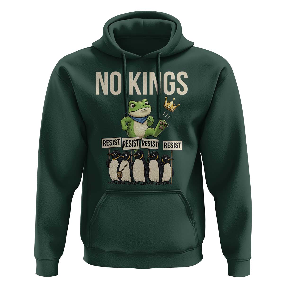 Resist Frog Hoodie No Kings Funny Portland Protest ICE Activist Meme - Wonder Print Shop