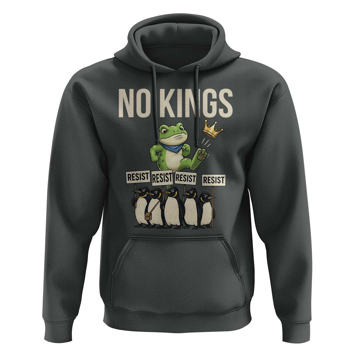 Resist Frog Hoodie No Kings Funny Portland Protest ICE Activist Meme - Wonder Print Shop