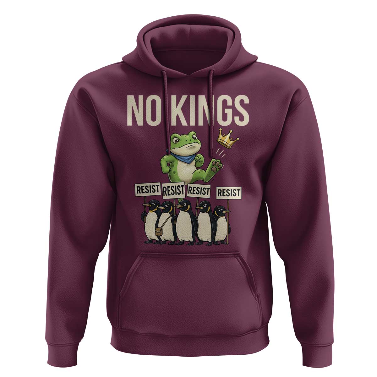 Resist Frog Hoodie No Kings Funny Portland Protest ICE Activist Meme - Wonder Print Shop