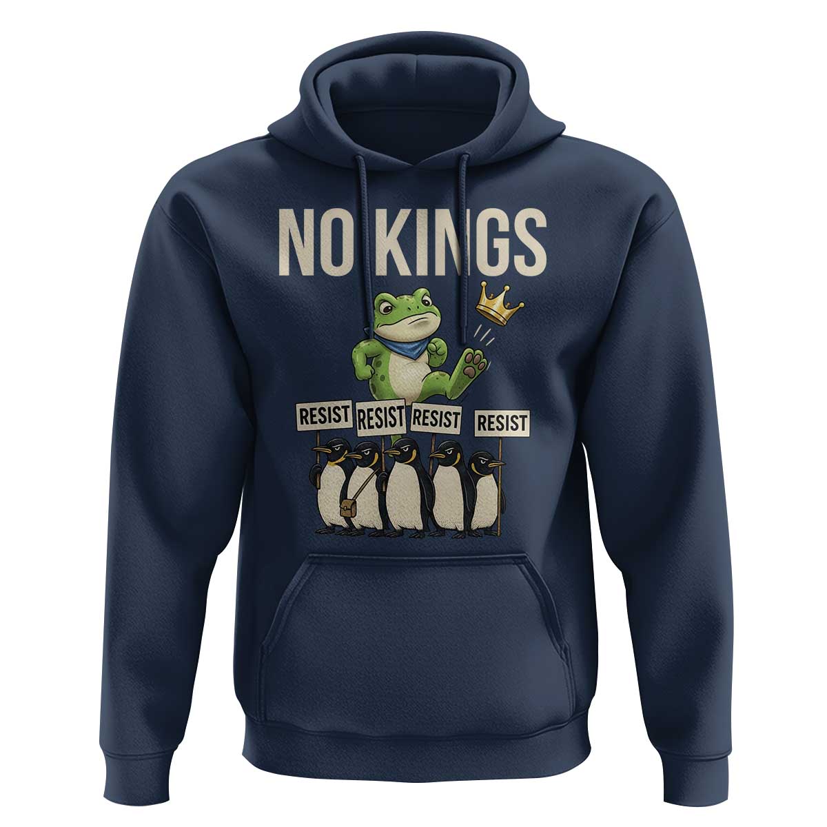 Resist Frog Hoodie No Kings Funny Portland Protest ICE Activist Meme - Wonder Print Shop