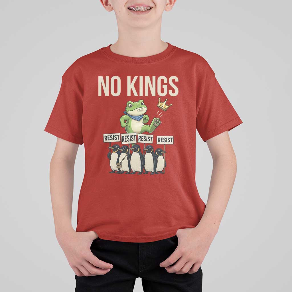 Resist Frog T Shirt For Kid No Kings Funny Portland Protest ICE Activist Meme - Wonder Print Shop