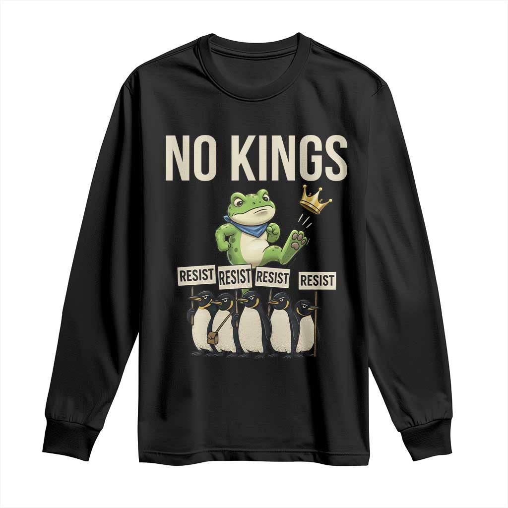 Resist Frog Long Sleeve Shirt No Kings Funny Portland Protest ICE Activist Meme - Wonder Print Shop