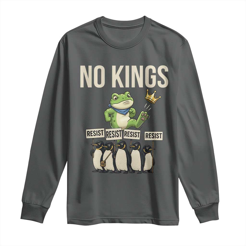 Resist Frog Long Sleeve Shirt No Kings Funny Portland Protest ICE Activist Meme - Wonder Print Shop