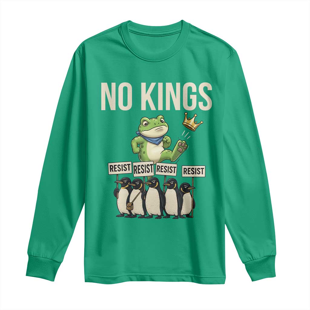 Resist Frog Long Sleeve Shirt No Kings Funny Portland Protest ICE Activist Meme - Wonder Print Shop