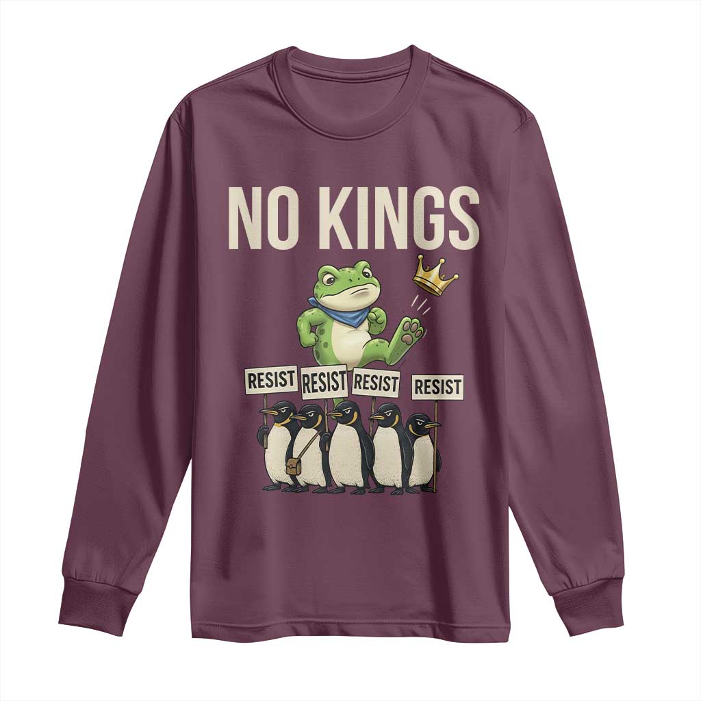 Resist Frog Long Sleeve Shirt No Kings Funny Portland Protest ICE Activist Meme - Wonder Print Shop