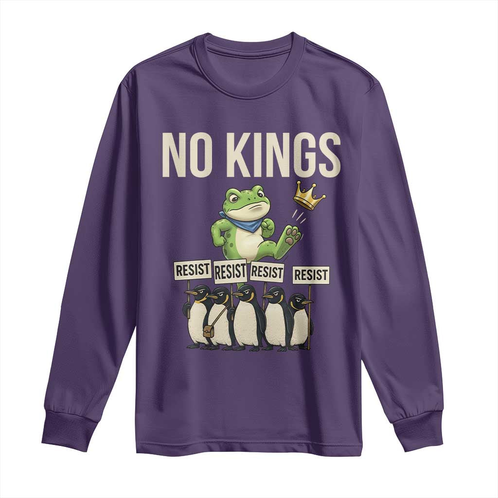 Resist Frog Long Sleeve Shirt No Kings Funny Portland Protest ICE Activist Meme - Wonder Print Shop