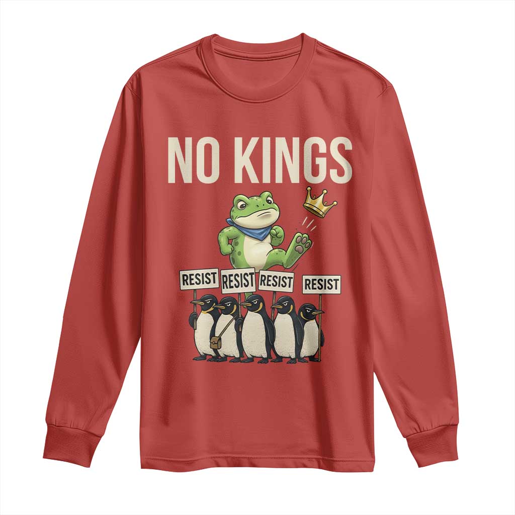 Resist Frog Long Sleeve Shirt No Kings Funny Portland Protest ICE Activist Meme - Wonder Print Shop