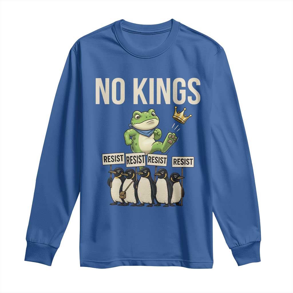 Resist Frog Long Sleeve Shirt No Kings Funny Portland Protest ICE Activist Meme - Wonder Print Shop
