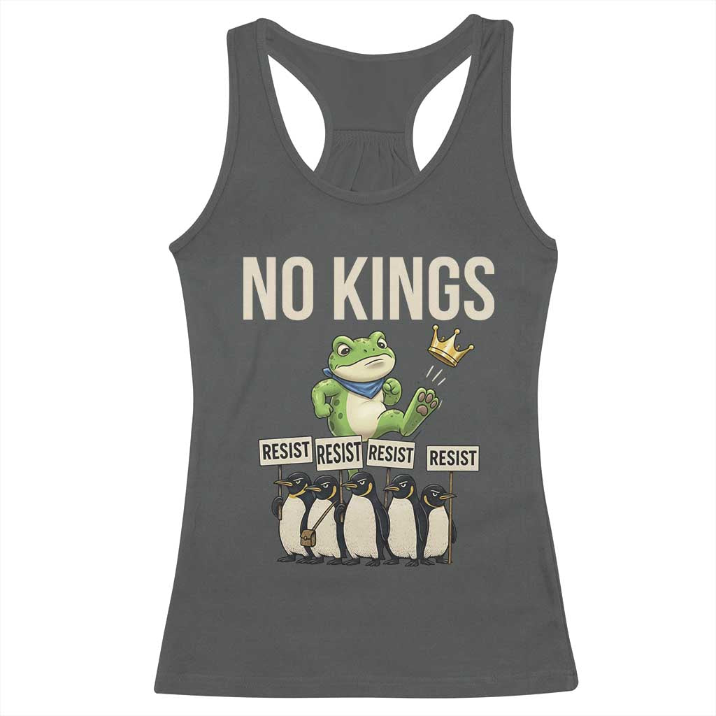 Resist Frog Racerback Tank Top No Kings Funny Portland Protest ICE Activist Meme - Wonder Print Shop