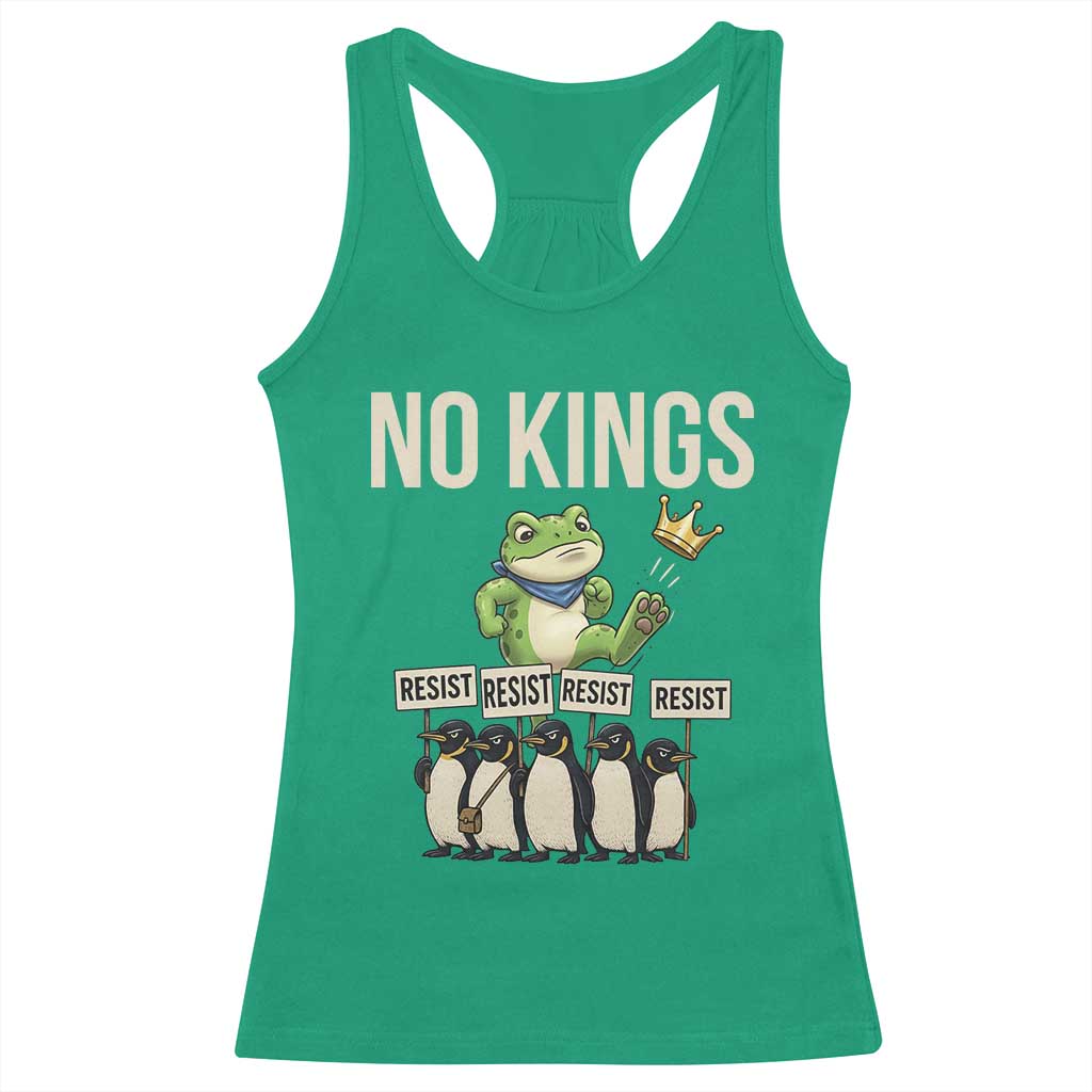 Resist Frog Racerback Tank Top No Kings Funny Portland Protest ICE Activist Meme - Wonder Print Shop