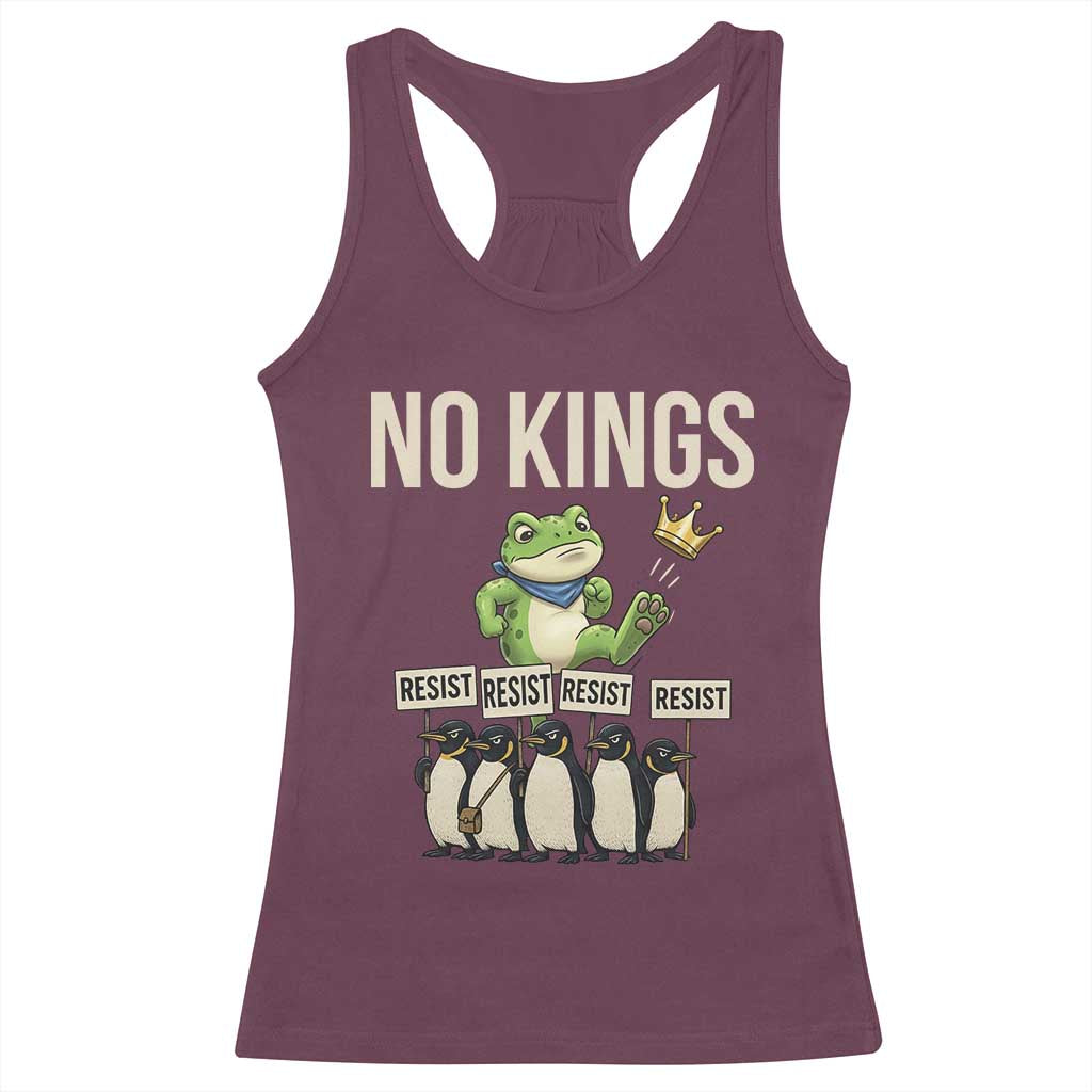 Resist Frog Racerback Tank Top No Kings Funny Portland Protest ICE Activist Meme - Wonder Print Shop